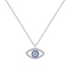 SQKXKLCZ 925 Sterling Silver Blue Evil Eye In White Blue