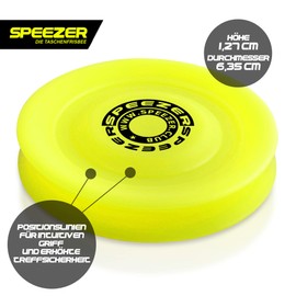 SPEEZER® Mini Frisbee Set of 3 - The Yellow Throwing Disc is the Outdoor Fun Sports Gadget - Small and Soft, the Frisbee Disc Fits in Any Pocket and is the Throwing Game for Children or Professionals