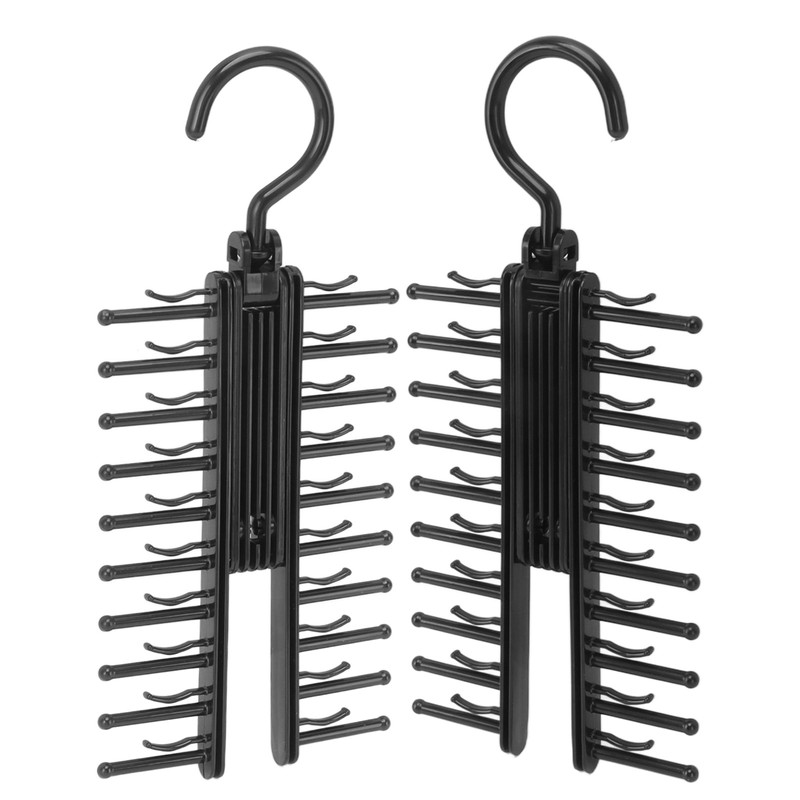 2PCS Closet Necktie Rack Tie Storage Display Hanger with 360