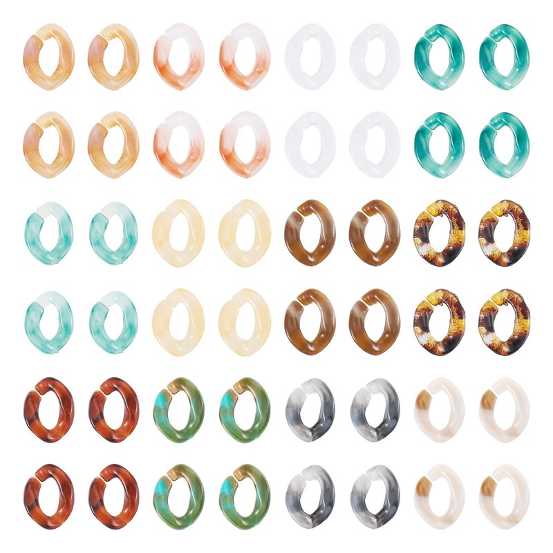 Cheriswelry 360Pcs Acrylic Linking Rings Gradient Acrylic Quick Link Connectors