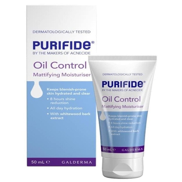 Purifide by Acnecide Oil Control Mattifying Moisturiser 50g Ideal for Spot Treatment with 8 Hour Shine Control