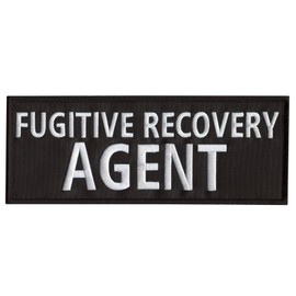 FUGITIVE RECOVERY AGENT Large XL 10'x4' Body Armor Plate Carrier Touch Fastener Patch