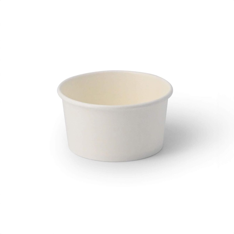 BIOZOYG 50 x Ice Cream Cups Cardboard 150 ml White