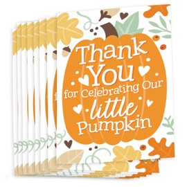 Big Dot of Happiness Little Pumpkin - Fall Birthday Party or Baby Shower Thank You Cards (8 count)