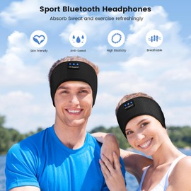Schlafkopfhörer Bluetooth,Schlaf Kopfhörer Stirnband Bluetooth 5.4 Kopfhörer Geschenk für Männer/Frauen mit Ultradünnen HD Stereo Lautsprecher für Sport,Schlafen,Reisen,Meditation,Entspannen (Schwarz)