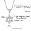 Richsteel Stainless Steel Hexagram Necklace Star of David Pendant with