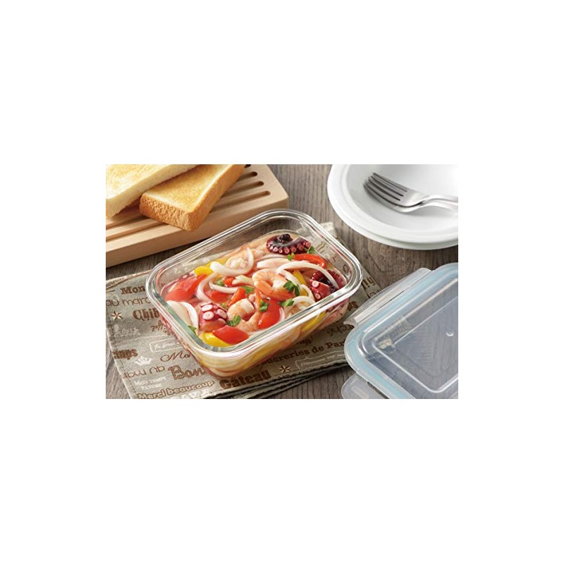Yoshikawa SJ2530 4-Point Locking Glass Storage Container, 12.5 fl oz