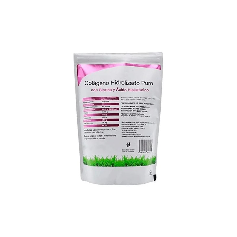 Colageno Hidrolizado Puro Biotina Y Acido Hialurnico 300gr Sin Sabor