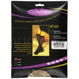 GABRIALLA 25-35 mmHg 2X-Large Beige H-304(O) Microfiber Knee Highs Compression - Pack of 2