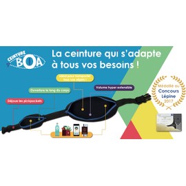 Ceinture BOA L'Original Orange Size M – 2 Ultra Stretch Pockets – Sports, Running, Jogging, Riding, Fitness, Travel, Hiking, Festival – Phone Fanny Pack, Water Bottle, Anti Pickpocket, Orange, M, belt