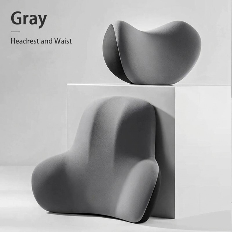 Memory Foam Car Neck & Lumbar Support Pillows for Driving