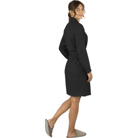 normani Women's Thin Bathrobe Made of 100% Viscose - Long Kimono with Waffle Look - Waffle Bathrobe for Women, black