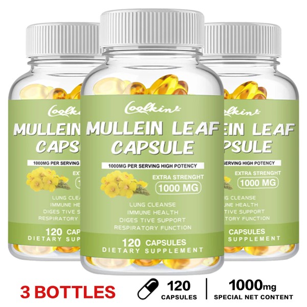 coolkin Mullein Leaf 1000mg - Support Lung Cleanse & Detox,