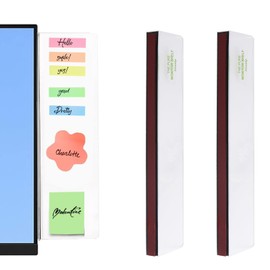 MOROBOR Frameless Monitor Memo Board, 2 Pack Computer Monitor, Message Board, Transparent Computer Sidewall, Office Desk Accessories for Monitors Without Border, 6.6 x 35 cm