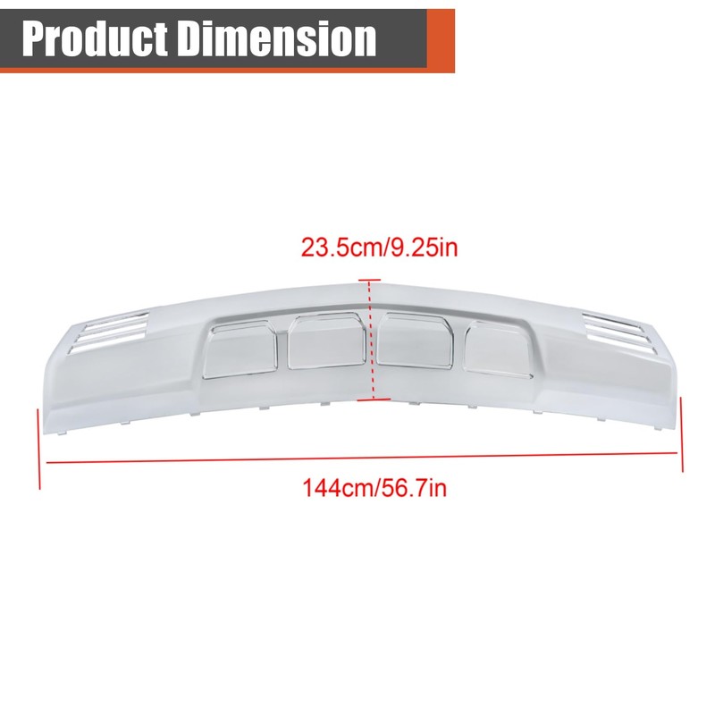 labwork Plastic Front Bumper Lower Valance Skid Plate Chrome without