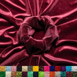 Ice Fabrics Ice Fabrics Stretch Velvet Fabric by The Yard - 60" Wide Soft Stretchy Fabric for Sewing Clothes, Apparel, Costume, Crafts - 90% Polyester 10% Spandex - Burgundy - 6 Yards