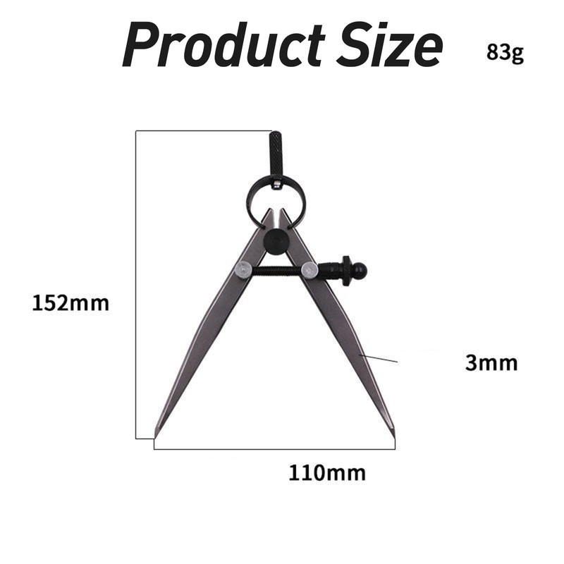 6 Inch Adjustable Lockable Steel Divider Wing Leather Compass