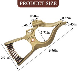 Sandfren T-Style Welding Ground Clamp, 300-Amp Brass Welding Ground Earth Grip Clip with Smooth Surface, Heavy Duty Manual Automotive Repair Accessories, Universal for Vehicles