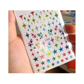 Fire Flame Heart Butterfly Flower 4 Pointed Star Holographic Nail Stickers L020 Nail Wraps Stickers Manicure Supplies for Women Nails Full Long Lasting Easy Apply and Remove