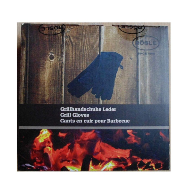 Rösle Barbecue Gloves, 2-Piece Leather, Certified, Universal Size 24/XL in