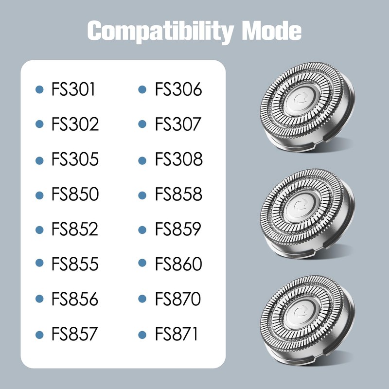 Replacement Shaving Heads Pack of 6, Compatible with Series 1000,