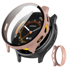 JXRICH Compatible Garmin Venu 3 Case, 1.8 inches (45 mm), Lightweight, PC + Tempered Glass, For Garmin Venu3, Protective Cover, High Sensitivity, Easy to Wear, Shockproof, Full Protection, Cover for