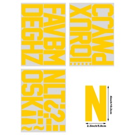 4 Inch Iron On Heat Transfer Letters Alphabets Fabric Vinyl DIY for Sport Jerseys T Shirts Clothes Slogan Printing Crafts Decoration (Yellow)