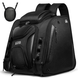 OutdoorMaster Boot Bag - Upgraded Ski Boots and Snowboard Boots Bag, Excellent for Travel with Waterproof Exterior & Bottom - for Men, Women and Youth, 55L - Black