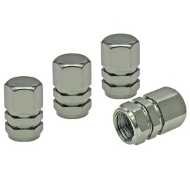 Gun-Gray Tire Valve Stem Covers Hex Design Aluminum Tire Valve Caps Universal Valve Stem Caps for Car Truck Motorcycle Bike, Airtight Seal, Screw-on, Easy-Grip Use (8-Pack)