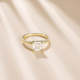 EAMTI 2.5CT Asscher Cut Gold Engagement Rings for Women Cubic Zirconia CZ 925 Sterling Silver Wedding Rings for Her Solitaire Promise Wedding Bands Size 8