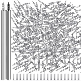 200 Pcs Double-Head Skirting Thread Seamless Nails, Double Sided Nail Invisible Nail Screws, with 2 Pcs Sleeve Tools & 50 Pcs 1" Hanging Steel Nails, for Solid Wood Baseboard to Keep Seamless