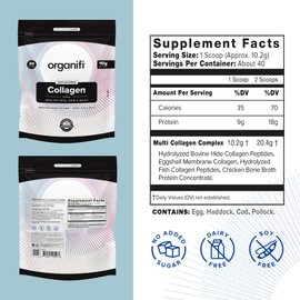Organifi Collagen Powder - Fuller Hair, Stronger Nails, and Radiant Skin - Replenish and Rebuild Your Body - Gluten-Free, Dairy-Free, and Soy-Free Hydrolyzed Multi Collagen Peptides, 30 Servings
