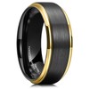 King Will Mens 8mm Black Tungsten Carbide Ring Matte Brushed
