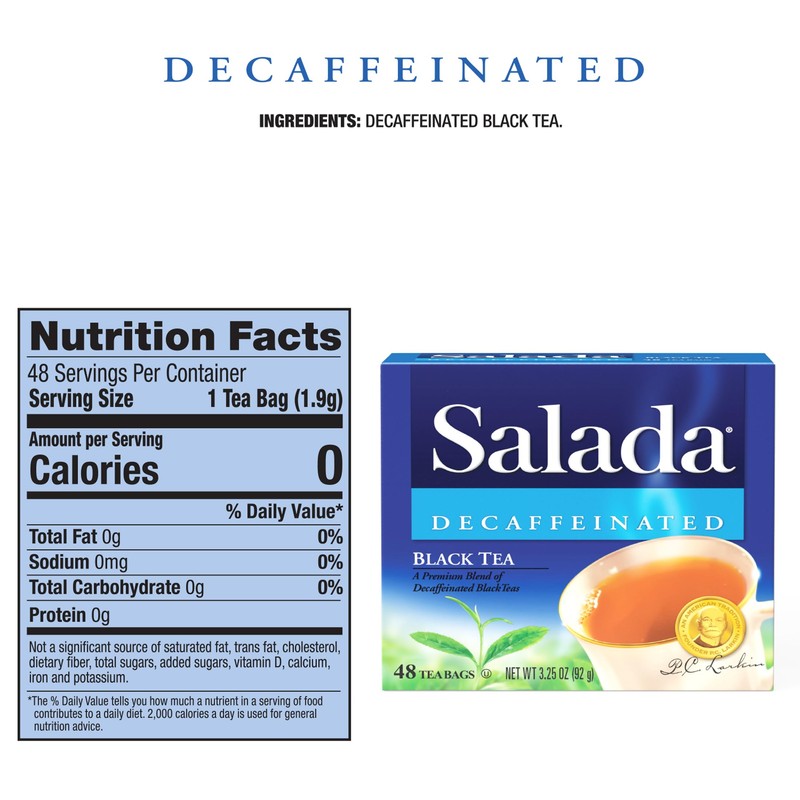 Salada Decaffeinated Black Tea Blended Strong Black Tea with 48