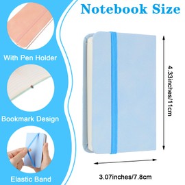 Gjinxi Pocket Notebook, Small Cute Notepads Color Hardcover Journals, Mini Lined Notebook for School Office Supplies, 3“ x 4” Pocket Notebooks, 100 Sheets, A7, 3 Pack