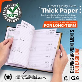 G4GADGET 2026 A4 Diary Week to View – Black | Weekly Planner with UK Holidays & International Info | Academic Diary for Office, Teachers & Students | Organizer with Notes & Contacts