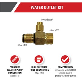 Simpson Cleaning 7106264 Replacement Water Outlet Kit for AAA Pressure Washer Pumps, M22, Gold