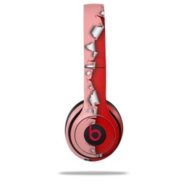 WraptorSkinz Skin Compatible with Beats Solo 4, Solo 3 and Solo 2 Wireless Headphones - Ripped Colors Pink Red - Decal Vinyl Wrap (Headphones NOT Included)