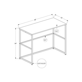 SVRCK Computer Desk with Spacious White Laminate Surface for Home Office, Contemporary Modern Design, Left or Right Set-up, 40" Length