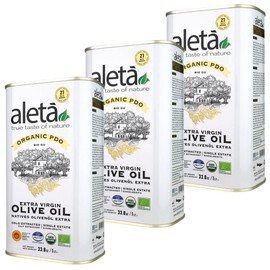 Aleta Aleta Farms, Extra Virgin Olive Oil, Organic Single Origin, Cold-Pressed, Single Estate PDO, Koroneiki, Gold Awards, 33.8 oz, (1 Ltr) Pack of 4