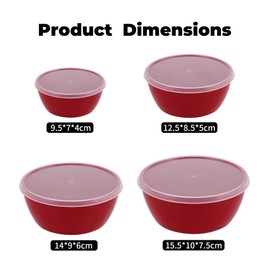 ZHANG XIAO QUAN SINCE 1628 Food Storage Containers Set of 4, PP5 Plastic Fresh-Keeping Container BPA Free, Airtight Lids, Microwave and Freezer Safe, RED