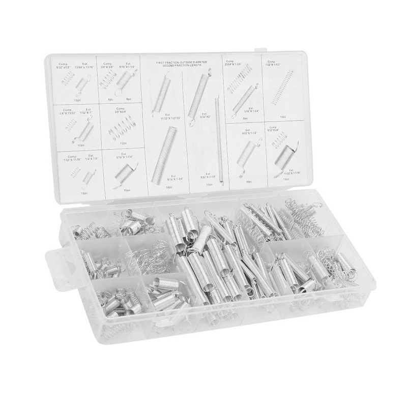 200 Piece Assorted Spring Set, Compression Spring Extension Spring Assortment