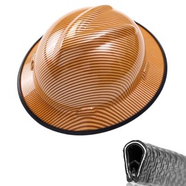 2Pcs Hard Hat Brim Guard, Hardhat Accessories, Hard Hat Edge Guard Strengthen Helmet Protection, Black (Hardhat Not Including)