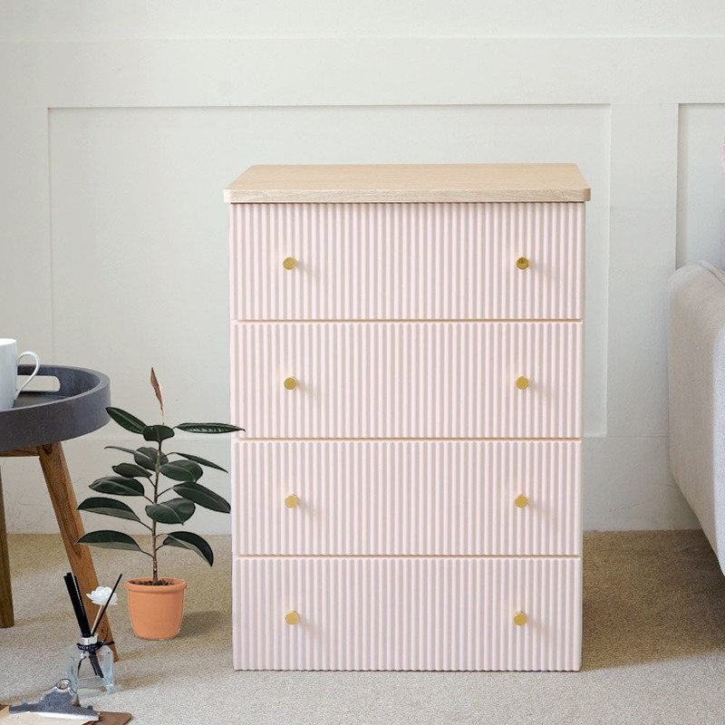 Bono House Camilla Thembaboard Wood Top 4-Drawer Chest (6 Colors)