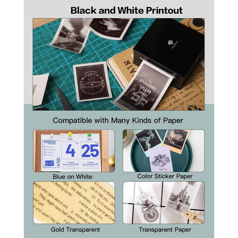 Phomemo Mini Sticker Printer- Mini Printer Sticker Maker Machine M02,