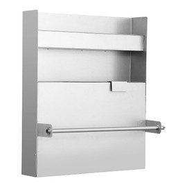 5052 Aluminum Storage Cabinet, 3-Tier Wall-Mounted Tool Cabinet with Flip-Out Work Table & Paper Towel Rack Organizer, Space-Saving Design,Ideal for Garage, Shop, and Trailer Use, Silver