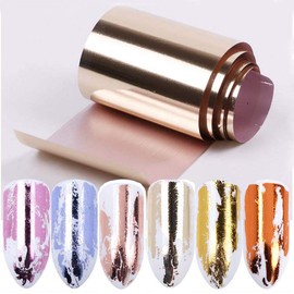 10 Rolls Metallic Color Holographic Nail Foil Transfer Sticker Roll Set, Mwoot Mix-Pattern Nail Art Stickers, Wraps Decals Starry Sky Manicure Kit,Gold, Silver, Rose Gold (1.03inchs*39.37inchs)