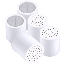 Shower Head Filter Replacement Cartridge Universal - 5 Pack 20 Stage - Hard Water Softener with High Output - Removes Chlorine, Heavy Metals, Iron
