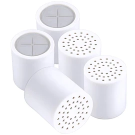 Shower Head Filter Replacement Cartridge Universal - 5 Pack 20 Stage - Hard Water Softener with High Output - Removes Chlorine, Heavy Metals, Iron