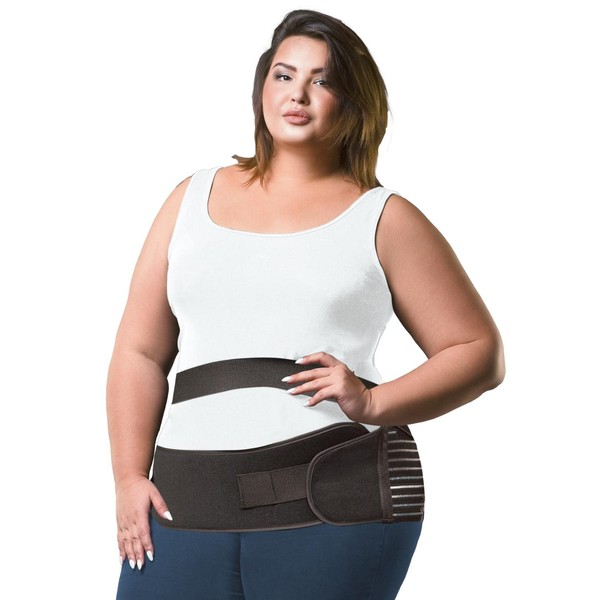 BraceAbility - Soporte para cinturón de obesidad para estómago, talla grande, para hombres y mujeres, banda de apoyo para el vientre grande, para colgar el estómago, soporte abdominal péndulo, levantamiento de grasa en la parte inferior (2XL)